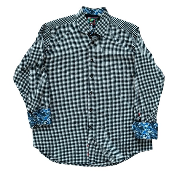 Robert‎ Graham black and white plaid button down shirt - Picture 1 of 7